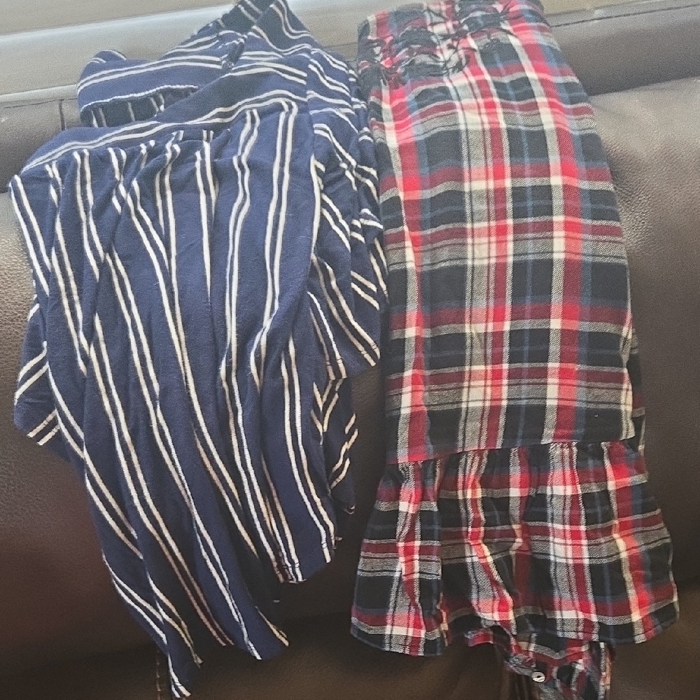 Bundle-2 Striped and Plaid Shirt Set Sz S